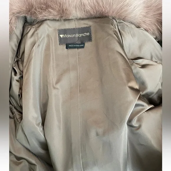 SAGA Madison Blanche MINK FUR COAT M/L Size 12Tan CreAm Timeless Piece jacket